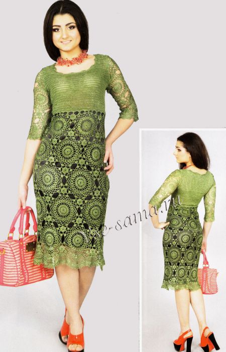 Зеленое вискозное платье, фото
