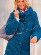 Жакет спицами крупной вязки