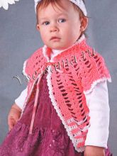 Ажурный жакет с ленточкой и повязка