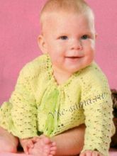 Ажурная кофточка крючком для малышки