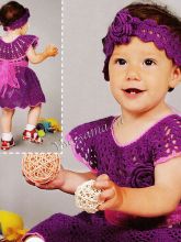 Ажурное платьице и повязка, фото