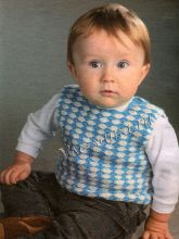 Бело-голубой жилет