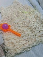 Белое ажурное платье крючком для малышки