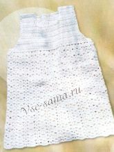 Белое платье крючком для девочки, фото