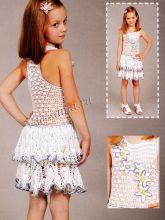 Белое платье с оборками, фото