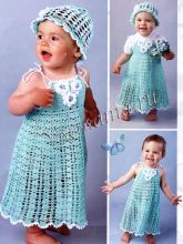 Бирюзовый сарафан с цветочками и панамка