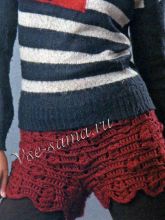 Бордовые шорты крючком