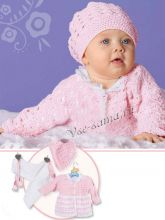 Гарнитур - жакет, шапочка, легинсы, башмачки крючком