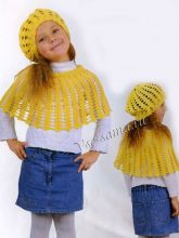 Яркий набор шапочки и пелерины