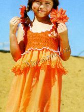 Комбинированное платье крючком