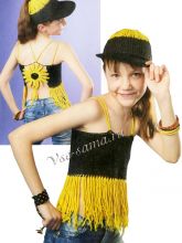 Комплект крючком: топ и кепка