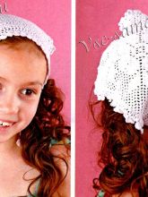 Косынка для девочки крючком с цветком