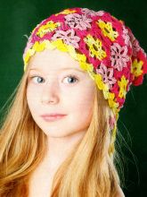 Косынка из цветов крючком