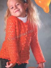 Оранжевый ажурный жакет