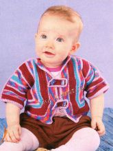 Пестрая кофточка крючком для малышки