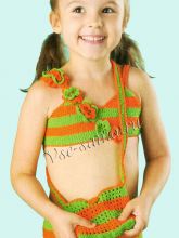 Полосатый купальник и сумочка крючком