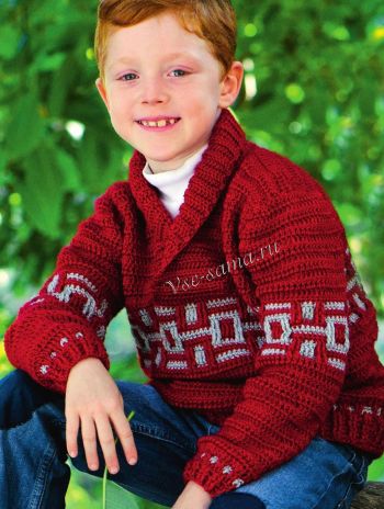 Пуловер крючком для мальчика, фото