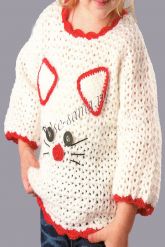 Пуловер с аппликацией Кошечка