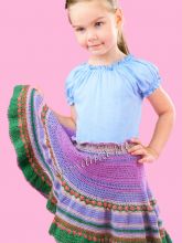 Разноцветная юбка крючком