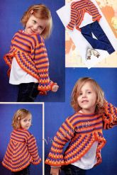 Разноцветный пуловер для девочки