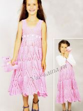 Розовое платье и белое болеро, фото