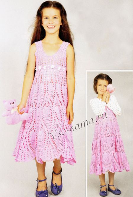 Розовое платье и белое болеро, фото
