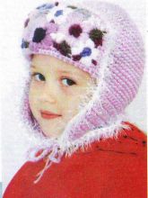 Шапочка-ушанка с вышивкой для девочки