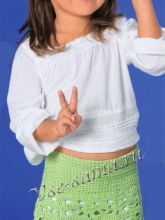 Светло-зелёная ажурная юбка