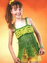 Зеленый топ с оборками, фото