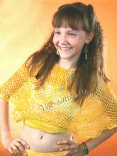 Желтый пуловер-сетка, фото