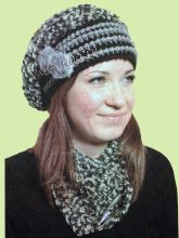 Берет из фасонной меланжевой пряжи, фото