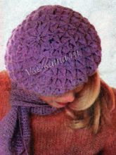 Берет с двухслойным узором, фото