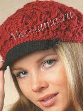 Бордовая кепка крючком