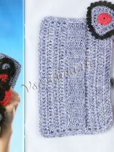 Клатч крючком с красно-черной отделкой