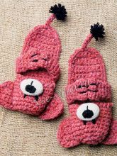 Детские шлепанцы крючком медвежата