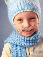 Комплект Котик - шапочка и шарф крючком