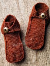 Мужские тапочки крючком