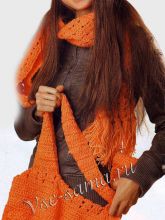 Оранжевый комплект крючком