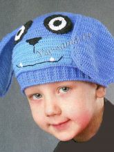 Шапка крючком детская - Собачка