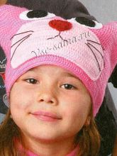 Шапка крючком детская - Кошка