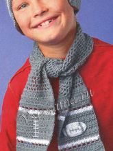 Шапочка и шарф крючком Регби