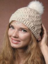 Шапочка крючком Диагональ, фото