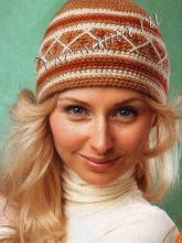 Шапочка крючком с орнаментом