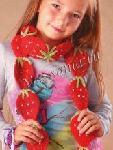 Шарф крючком Клубничка