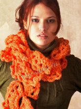 Шарф крючком веерами
