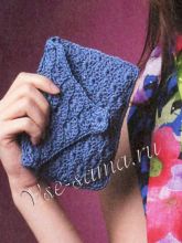 Синий клатч-кошелек крючком