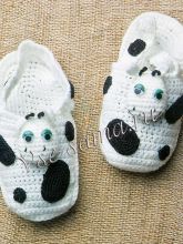 Тапочки крючком - веселые коровки