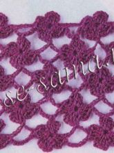 Узор крючком - цветы на сеточке, фото