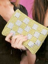 Зелено-серый клатч крючком