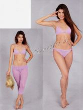 Сиреневый комплект - купальник и лосины, фото